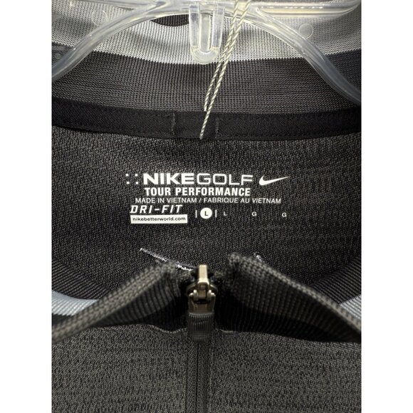 NWT Nike Golf Tour Men's Large Gray Black 1/4 Zip Vest Performance Dri-FIT‎ - Picture 2 of 11